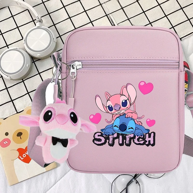 

Stitch Mobile Phone Bag Disney boys girls Anime Cartoon Shoulder Bags Portable Zipper Crossbody Pouch Kids cute Coin Purse gifts