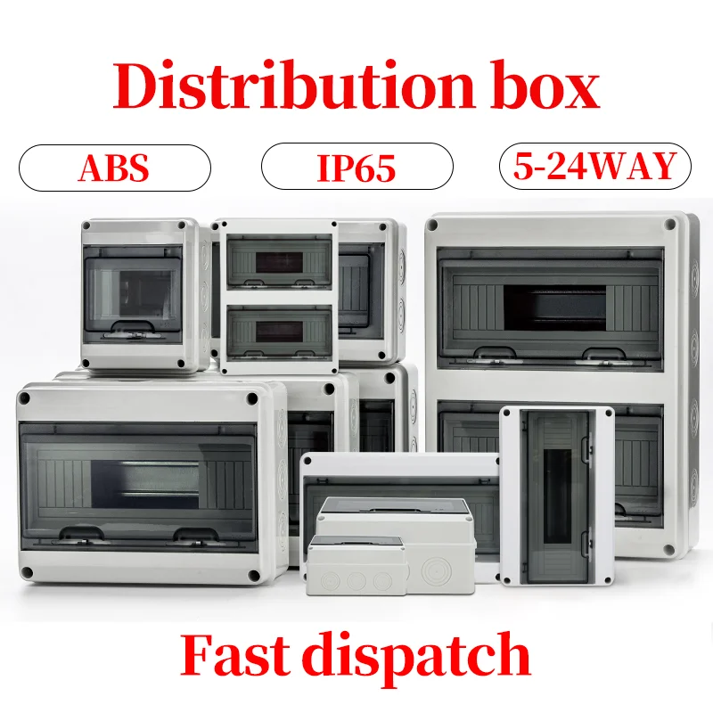 IP65 Mcb Breaker Box Distribution Protection Box ABS Power Supply Electronic Din Rail Enclosure for Circuit Breaker on The Wall