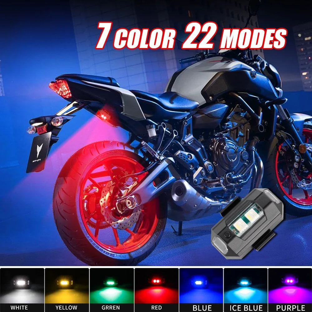 Intermitentes para motocicleta, 7 colores, luz direccional Kawasaki Z750 Mt07, luces Led para accesorios de advertencia anticolisión