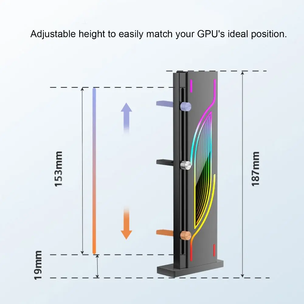 Universal 3PIN 5V GPU Stand RGB Height Adjustable Graphics Card Stand Vertical GPU Support Bracket Workstation