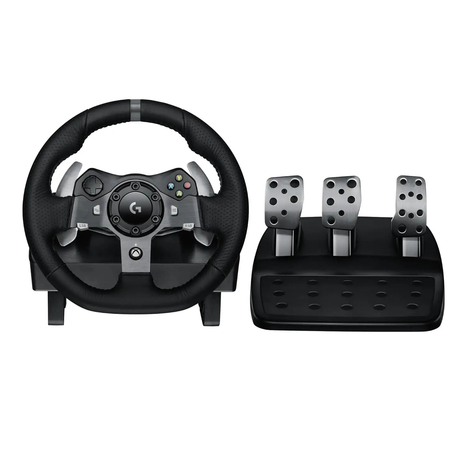 Racing Wheel and Floor Pedals, Real Force Feedback, Stainless Steel Paddle Shifters, Leather Steering Wheel Cover