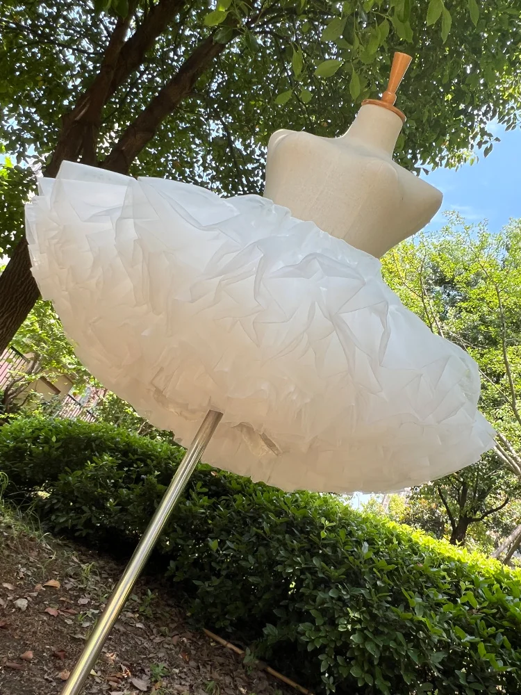 MAGOGO 35cm Lolita Bottom Skirt 4 Layer White Petticoat Boneless Puffy Skirt Fluffy Soft Yarn Dress Crinolinas Cosplay Accessory