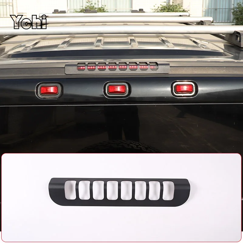 

For Hummer H2 2003-2009 Aluminum Alloy Black Car High Brake Light Signal Light Protection Mesh Cover Car Exterior Accessories