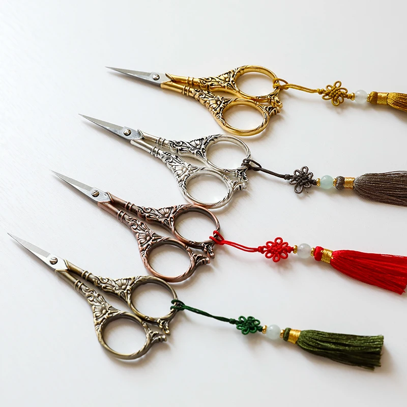 Retro Craft Small Scissors Thread End Scissors Cross Stitch Scissors Stainless Steel Scissor Loose Thread Cutting Embroidery