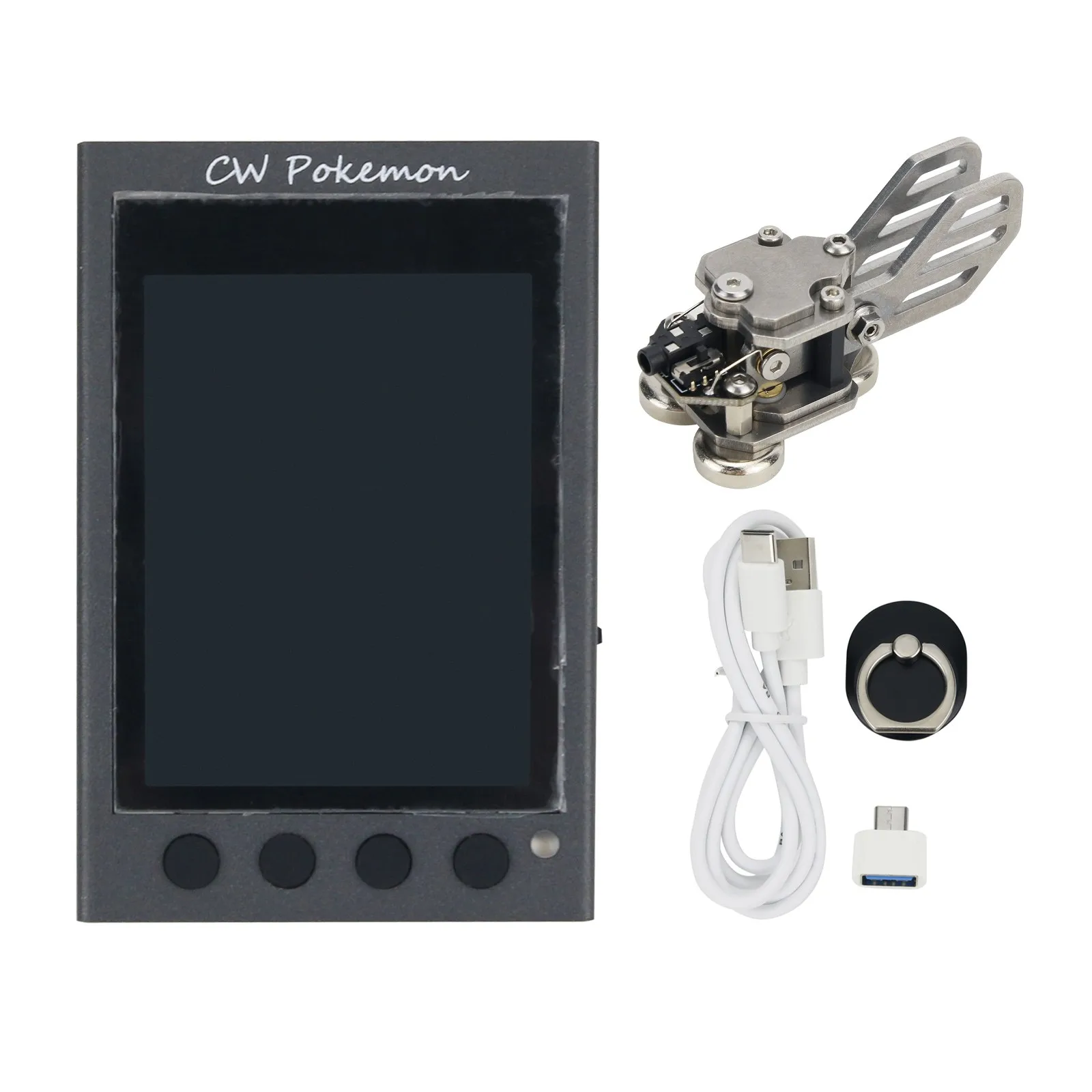 2026 HamGeek Stainless Steel CW Morse Key with Magnetic Base (Trade Edition) + HAMCUBE Mini CW Trainer