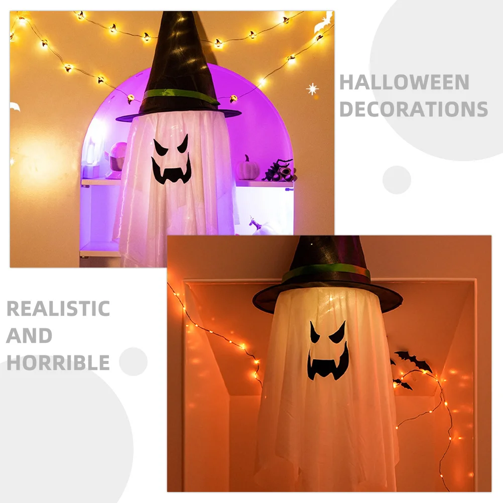 

LED Glowing Witch Hat Halloween Hanging Ornament Party Decoration Indoor Outdoor Spooky Accent LED Glowing Witch Hat