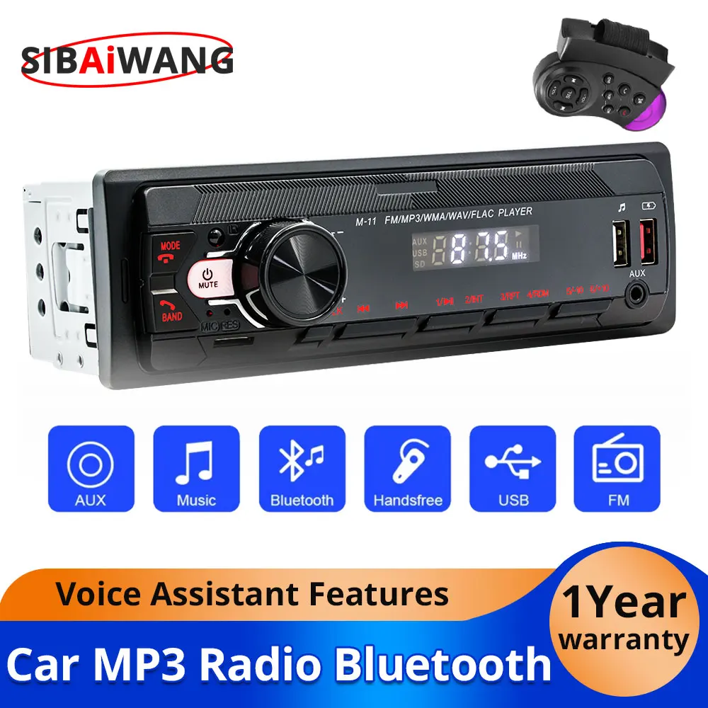 

Car Radio Bluetooth 1Din MP3 Player 45Wx4 FM AUX TF Radio Stereo The Car-Finding Function of the mobile APP And Voice assistant