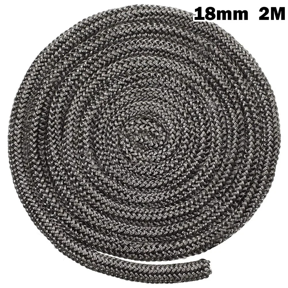 18/20mm Fiberglass Rope Seal Stove/Fire Rope Wood Burning Stove Log Burner Door Seal High Temperature Fireplace Sealing Rope 2M