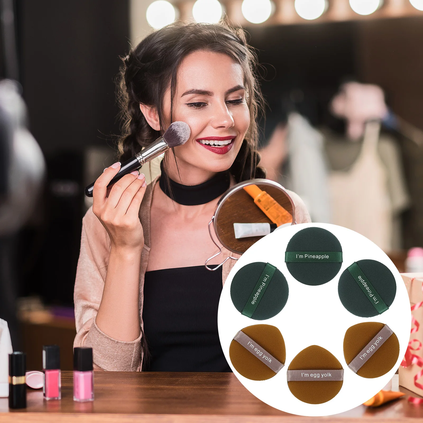 

6Pcs Makeup Puff Cushion Fast Foundation Applicator for Loose Powder Facial Powder Puff Smooth Even Application