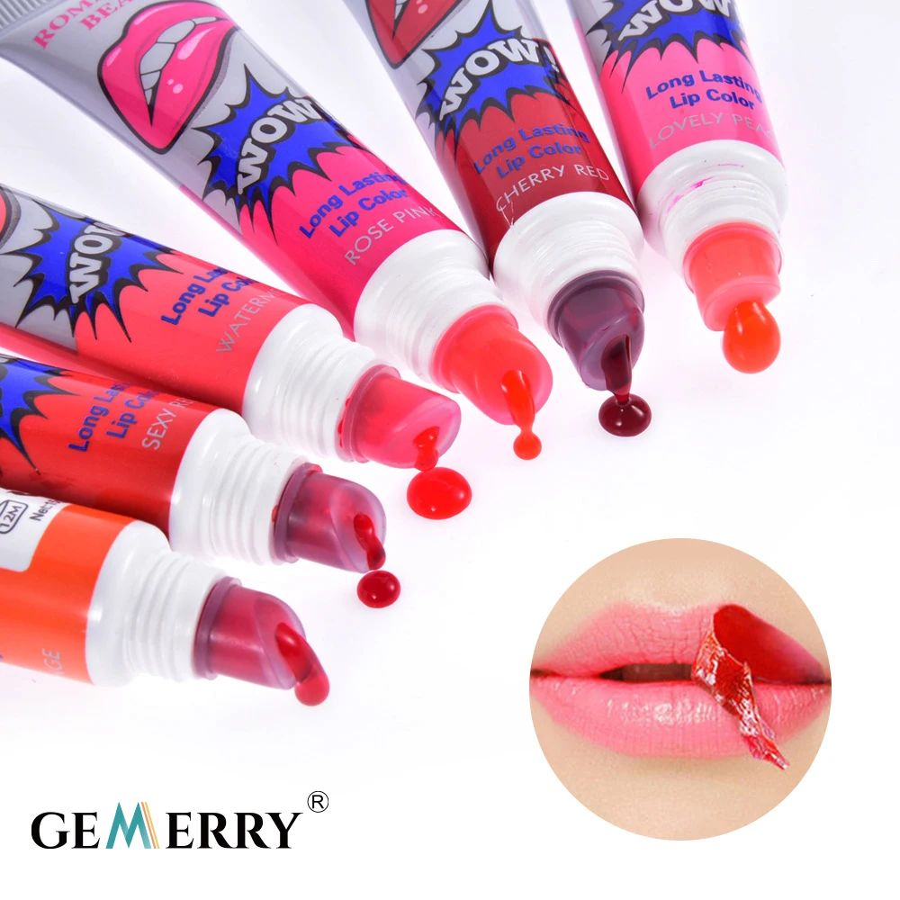 Peel Lip Gloss Waterproof Long Lasting No Fading 6 Colors/set Tearing Lipstick Women Sexy Makeup Tear Pull Lips Glaze Cosmetic