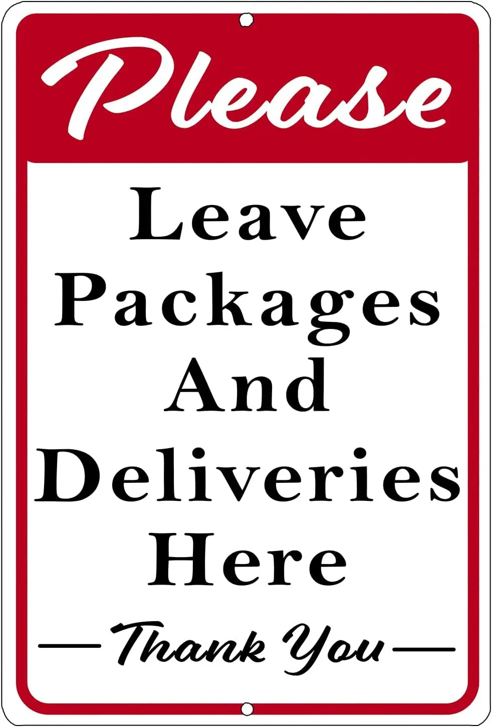 1p,PLEASE LEAVE PACKAGES AND DELIVERIES HERE Tin signage Commercial retail retail home Large restaurant bar office hotel