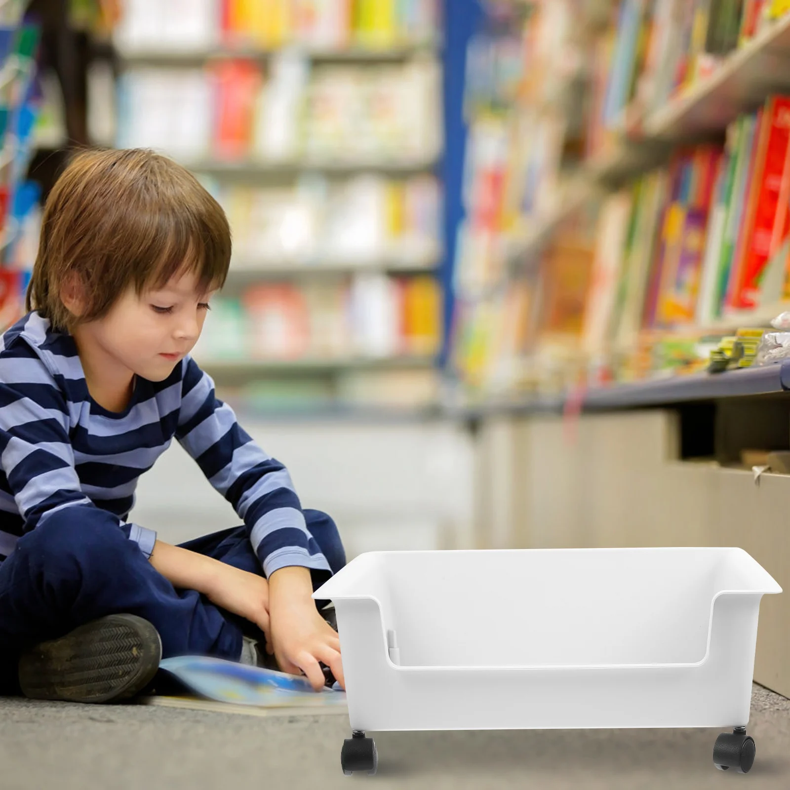 Caja de almacenamiento de libros, organizador de escritorio, cajón de ropa de plástico Pp con ruedas, carrito rodante para baño de estudiantes, artículos diversos