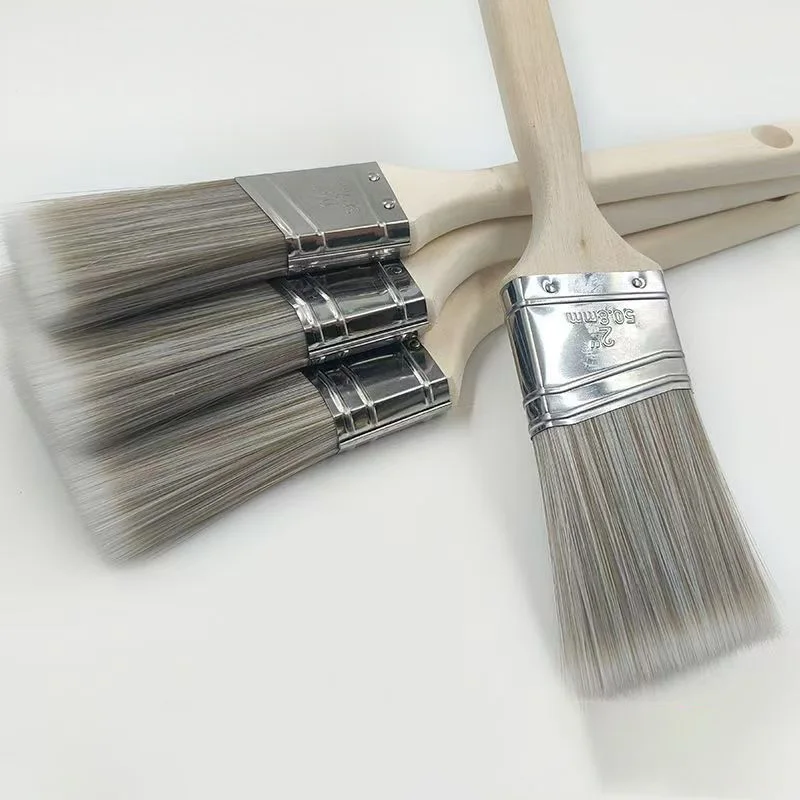 4pcs Durable Advanced Bristles Slanted Mouth Paint Brush Set for Watercolor Oil Acrylic Painting Paint Repair Brush Tools