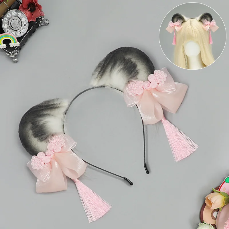 

Lolita Chinese Style New in Bear Headband Y2k Headband Things for Hair Accessories Hair Bands Bandages for Hair Earrings