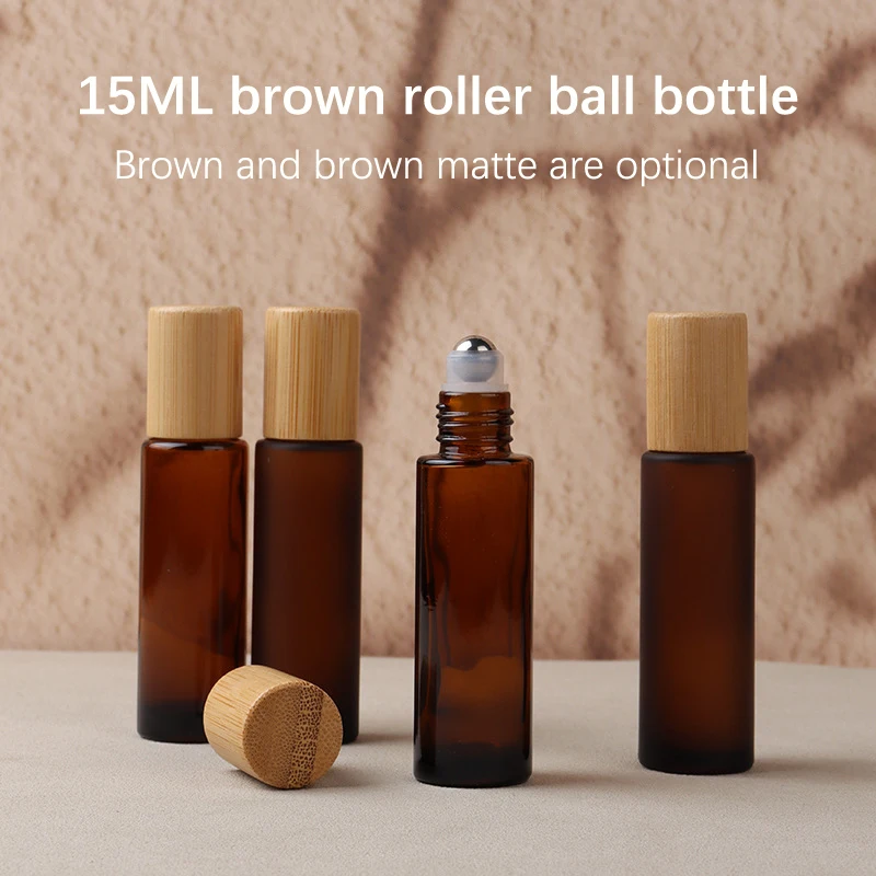 

15ml Brown Rolling Ball Bottle Perfume Roll On Bottle Mini Essential Oil Containers Sample Empty Bottle Travel Refill