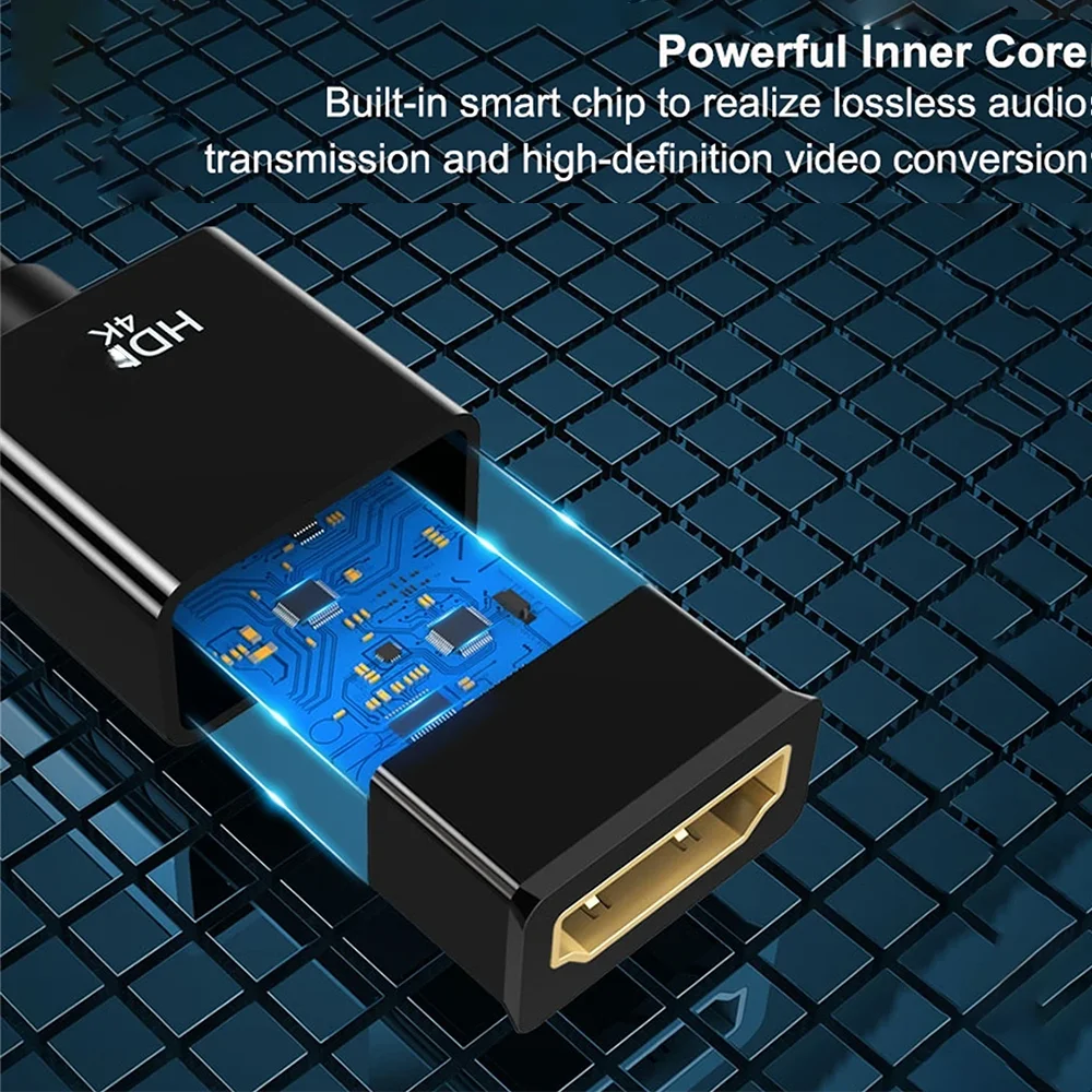 Adaptador compatible con DP a HDMI, convertidor de puerto Mini Displayport a HDMI, Cable compatible con 1080P, 4K, proyector de TV para PC,