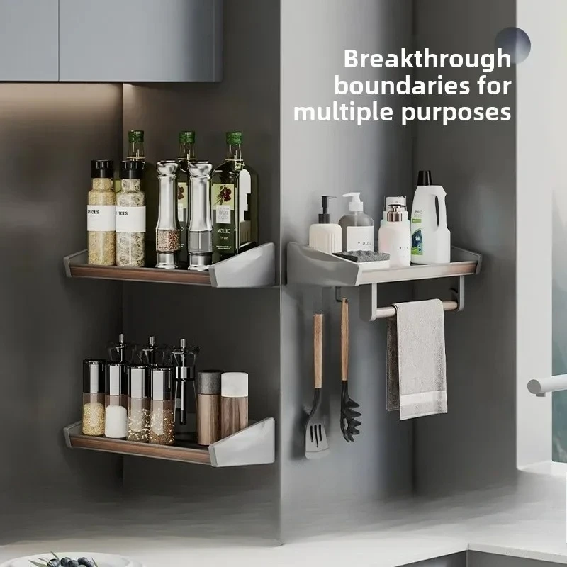 LHM  kitchen rack wall hanging multi-functional seasoning storage hanger non-punching wall pendant