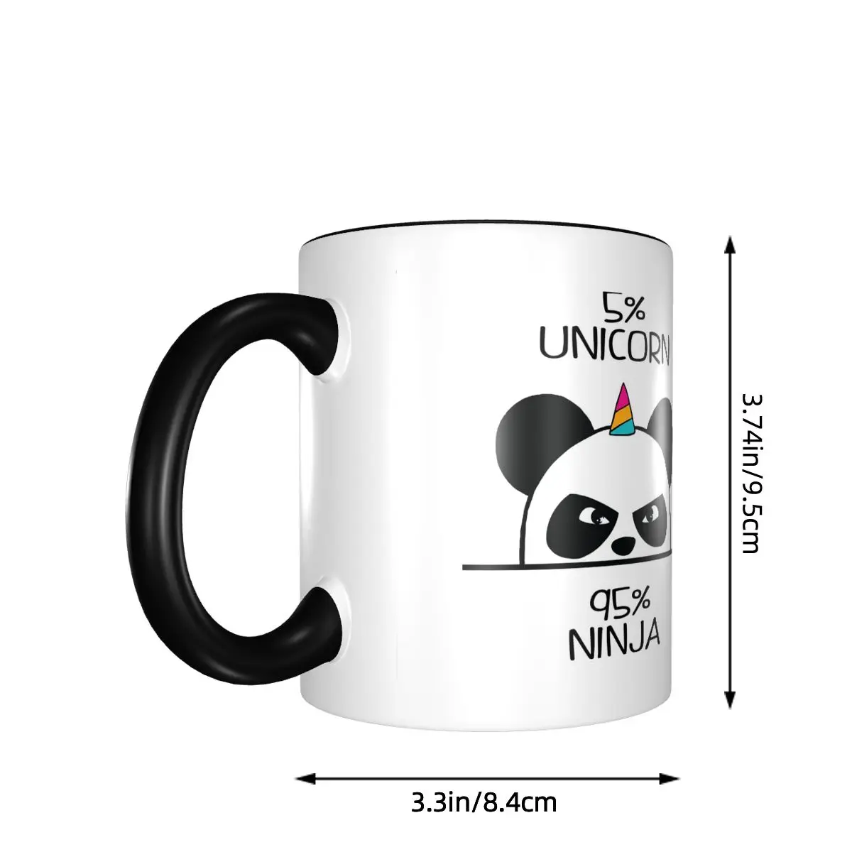Unicorn Ninja Panda Mug Funny Ceramic Coffee Cups Tea Mugs Milk Cup Drinkware Gift for Woman Man