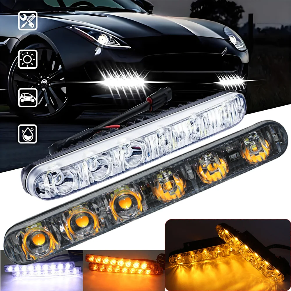 Image of Universelle Tagfahrlichter 6/9 LED DRL Kit Wasserdicht 6000K Nebelscheinwerfer Geeignet für Autos, SUVs und LKWs. 2 Stück
