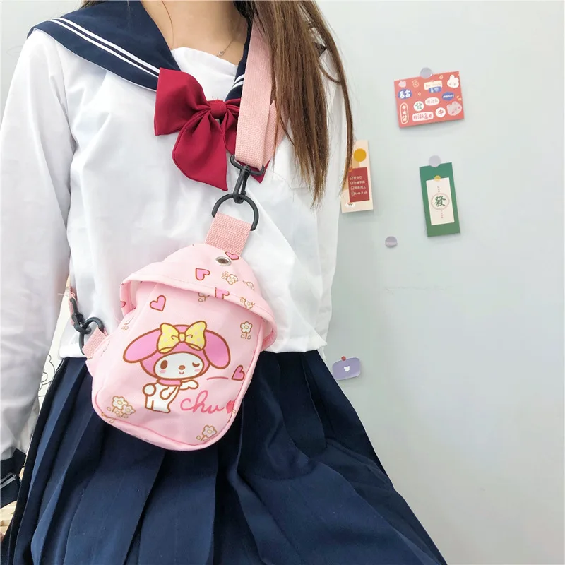 Sanrio croscaboroll-子供用バッグ,男の子と女の子用のかわいいランドセル,チェストバッグ,kromiファッション,誕生日とクリスマスプレゼント