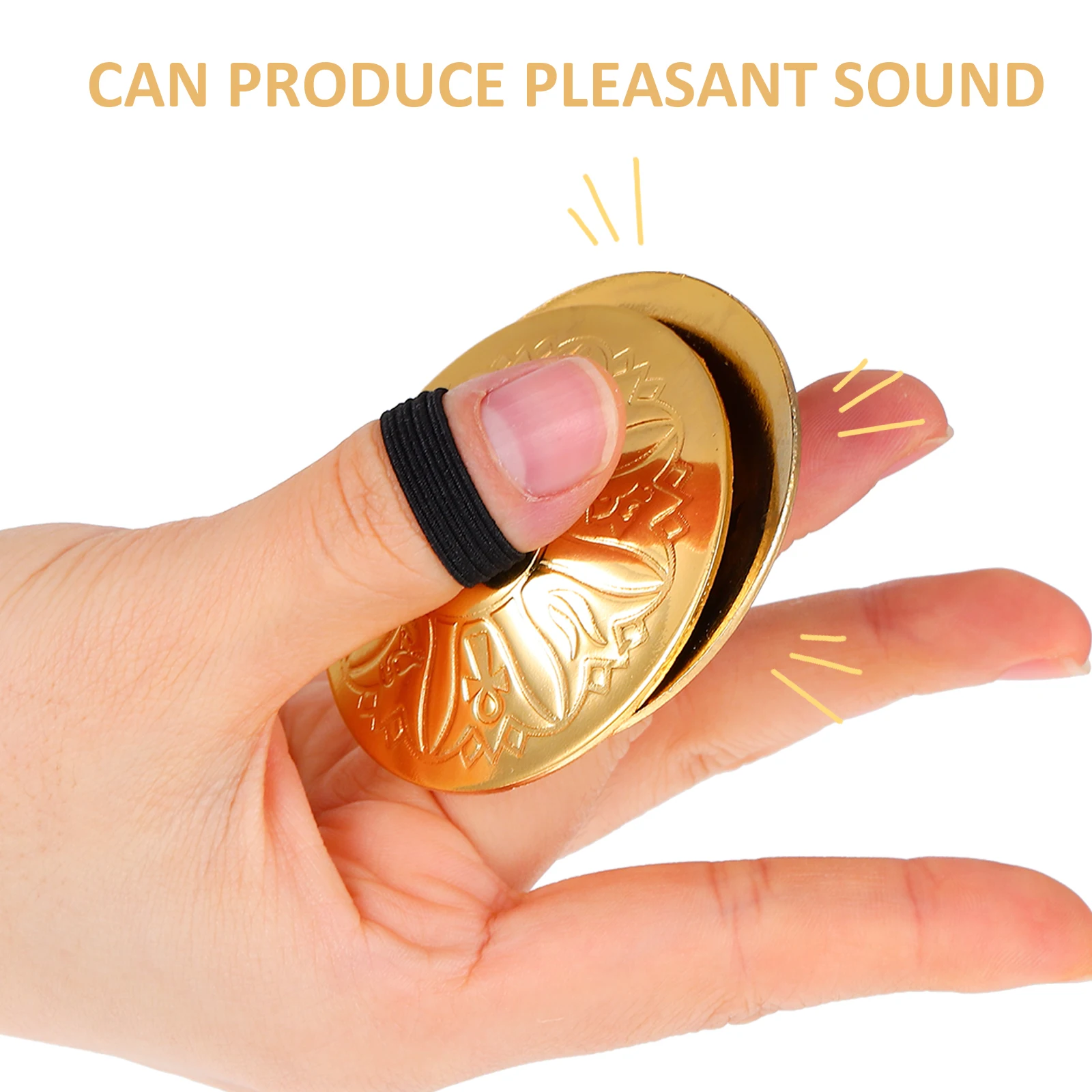 

10 Pcs Mini Finger Cymbals Small Brass Percussion Instruments for Dancing Kids Copper Musical Safe Durable Storage Bag Included