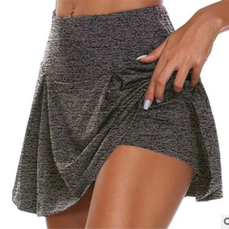 1pcs Summer Women Solid Color Skirt Shorts Lady Mini Skirt Stretch Flowy Skort Teengirl Balletcore Female Gym Sporty Outfit image 4