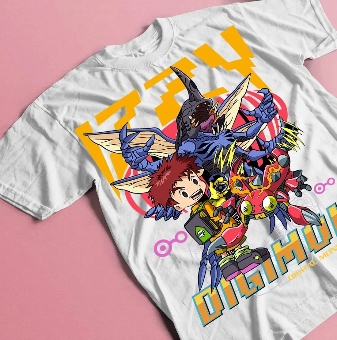 Omnimon y Guilmon Digimon Adventure Anime camiseta para hombres y mujeres verano algodón cómodo suelto moda Top