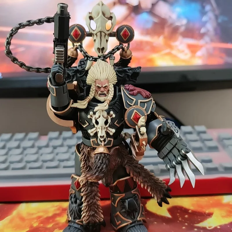 JOYTOY Space Wolves Geigor Fell-Hand 1/18 Action Figure Warhammer 40K Anime 13.5cm Doll Joint Movable Collection Model Toy Gift