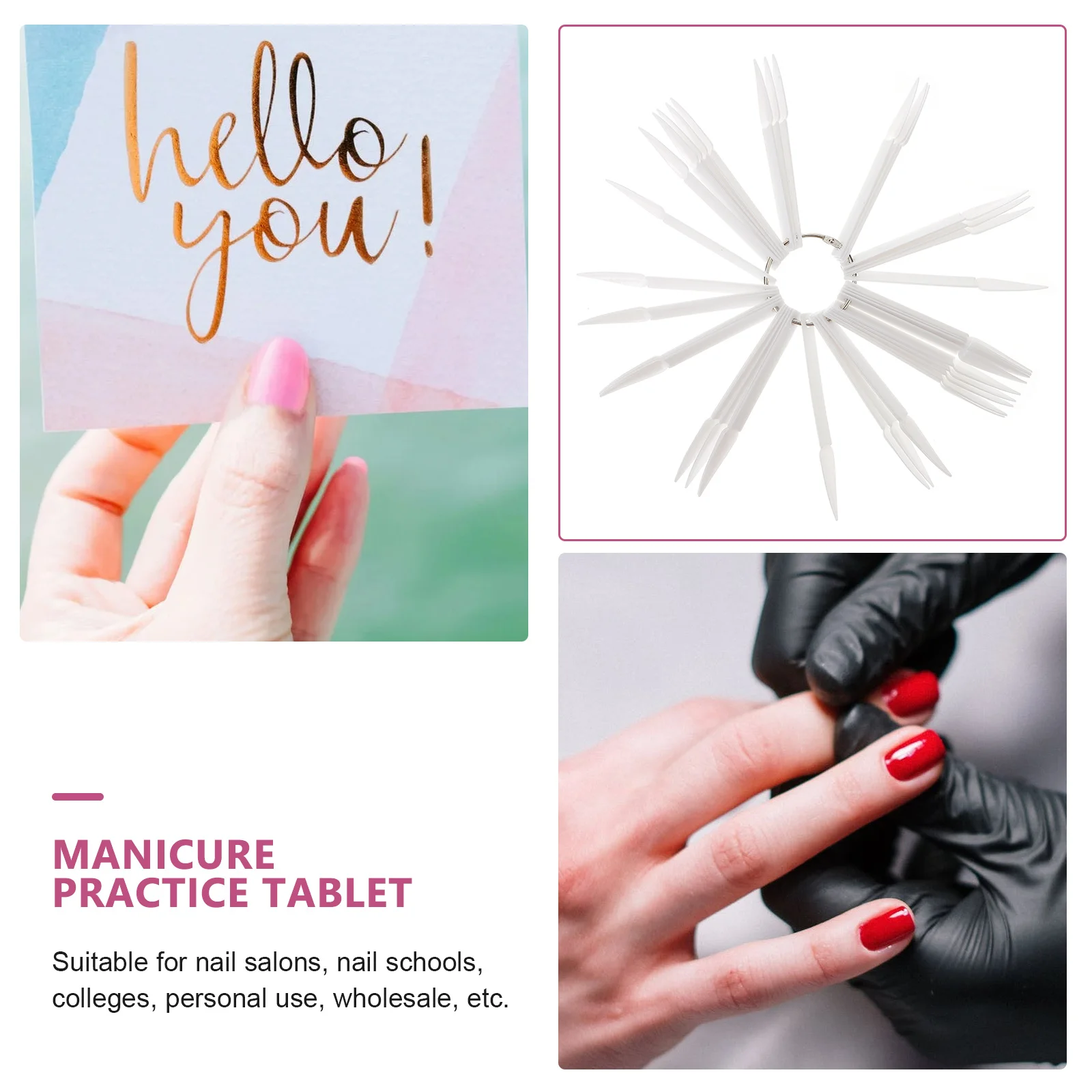 

150pcs White Color Display Tips 1 Set Salon Practice Supplies Nail Tips Art Design Supplies Nail Tech Tools