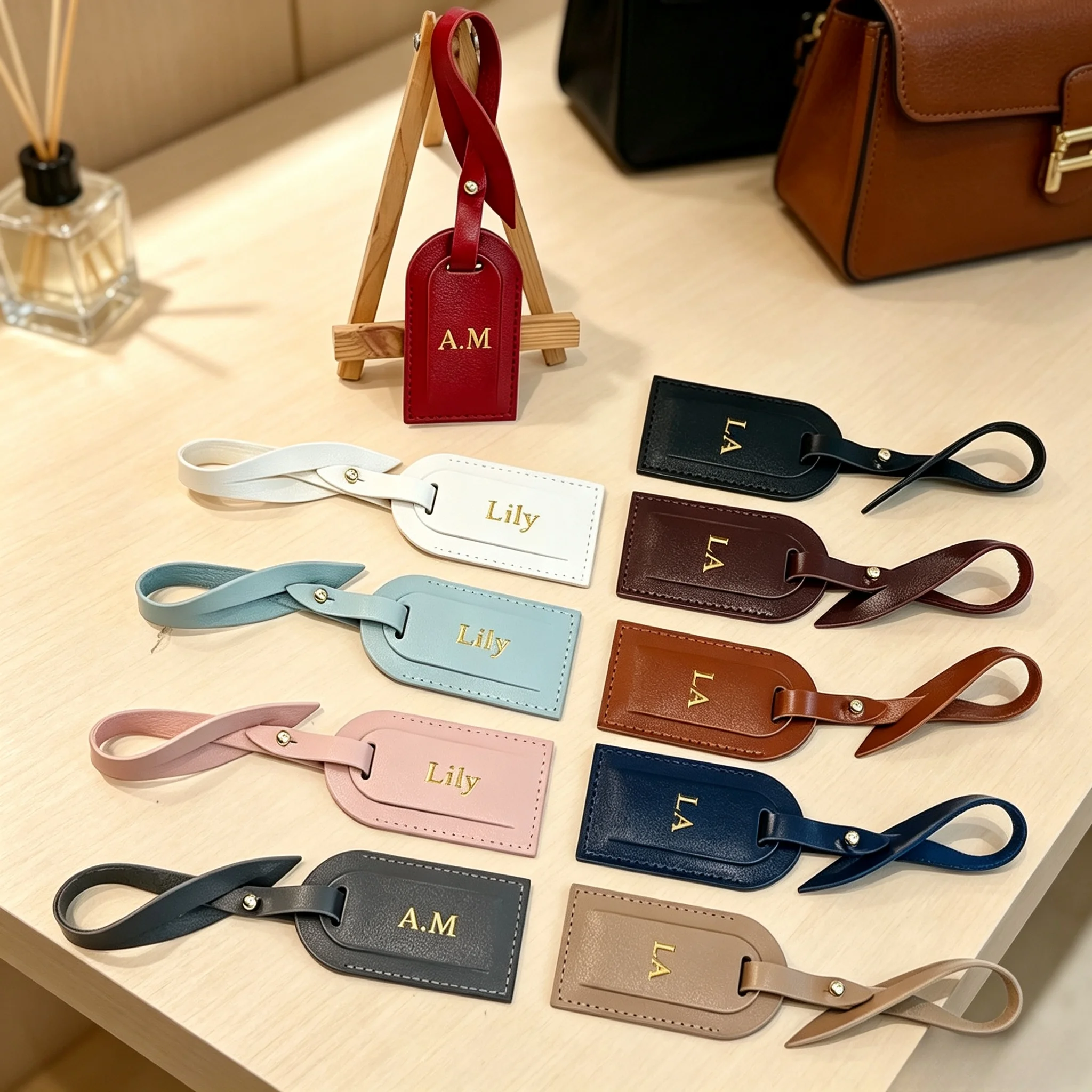 Customized Name PU Leather Premium and Simple Suitcase Accessories Luggage Tags, Boarding Passes, Identification Plates