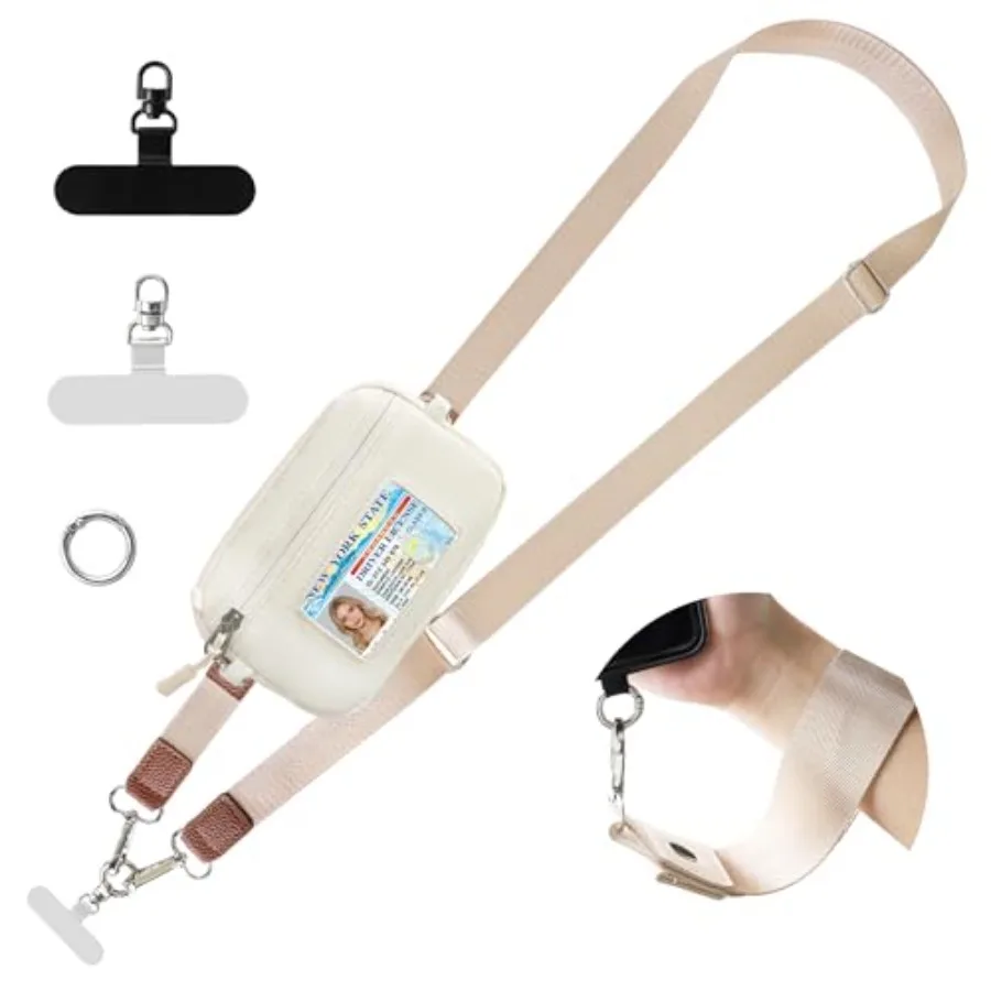 

Ремешок-кроссбоди для телефона с кошельком, регулируемый, для женщин и мужчин, с отстегивающимся RFID-защитным чехлом