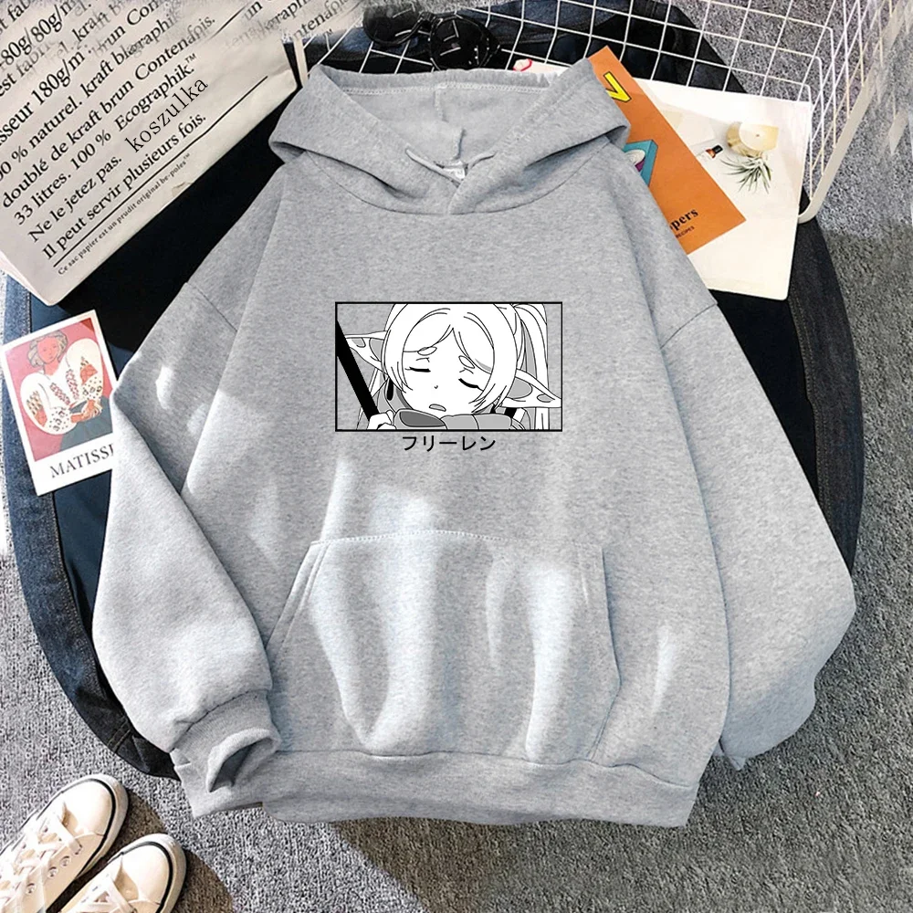 Hot Anime Manga Hoodie Women Kawaii Fashion Clothes Harajuku Cute Frieren Graphic Hoodies Unisex Cartoon Vintage Sweatshirt Tops