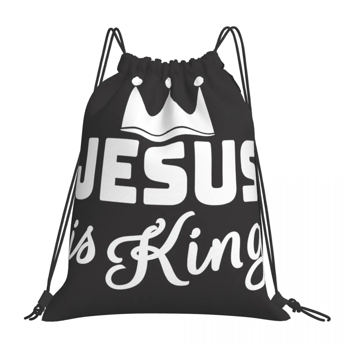 Jesus Is King Drawstring Bags Gym Bag Unisex Sports Gym Bag Fitness Building Muscle Shopping Sackpack