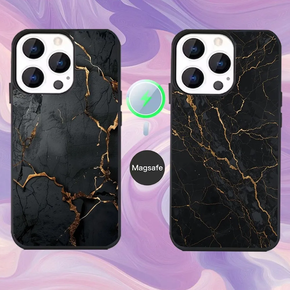 

Black Gold Marble Pattern Phone Case For iPhone 16,15,14,13,12,11,Pro,Max,Plus,Mini,Magsafe,Magnetic Wireless Charging Case