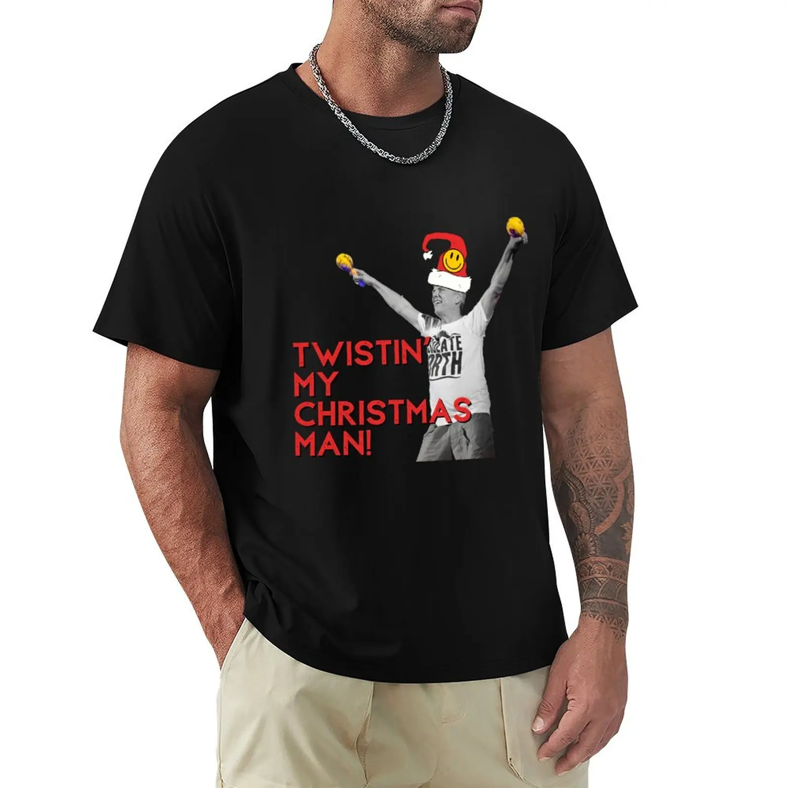 

Twisting / Twistin My Christmas Man - Bez / Happy Mondays Christmas Design T-Shirt summer shirt baggy shirts t shirts for men