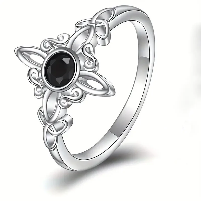 Witch Magic Knot Ring Fashion Celtic Knot Black Zircon finger Girl Coldness Style Cute Style Accessories