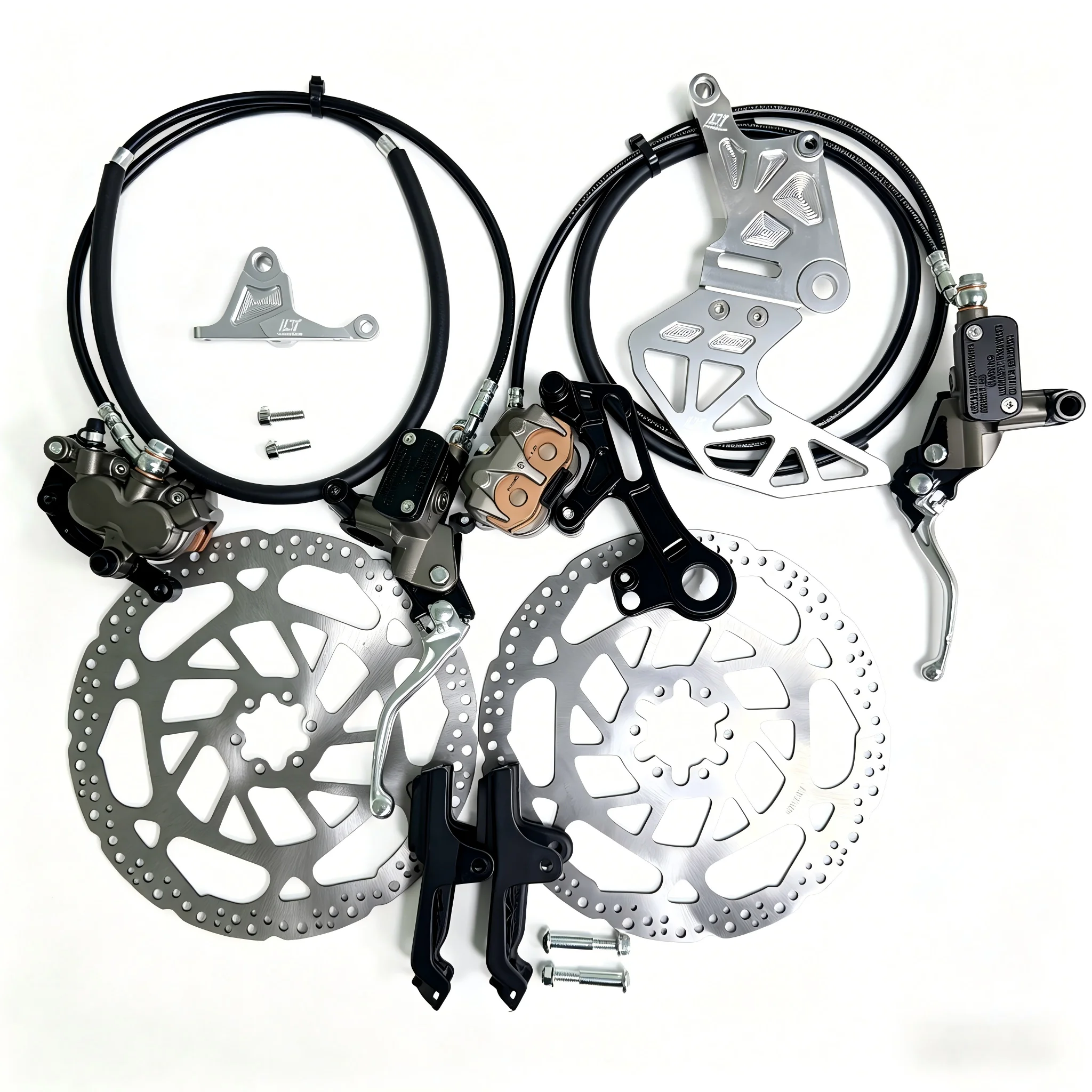 Front and Rear Hydraulic Brake Caliper Kits for Sur-Ron Ultra Bee, Complete Brake System Upgrade Parts for Light Bee LBX