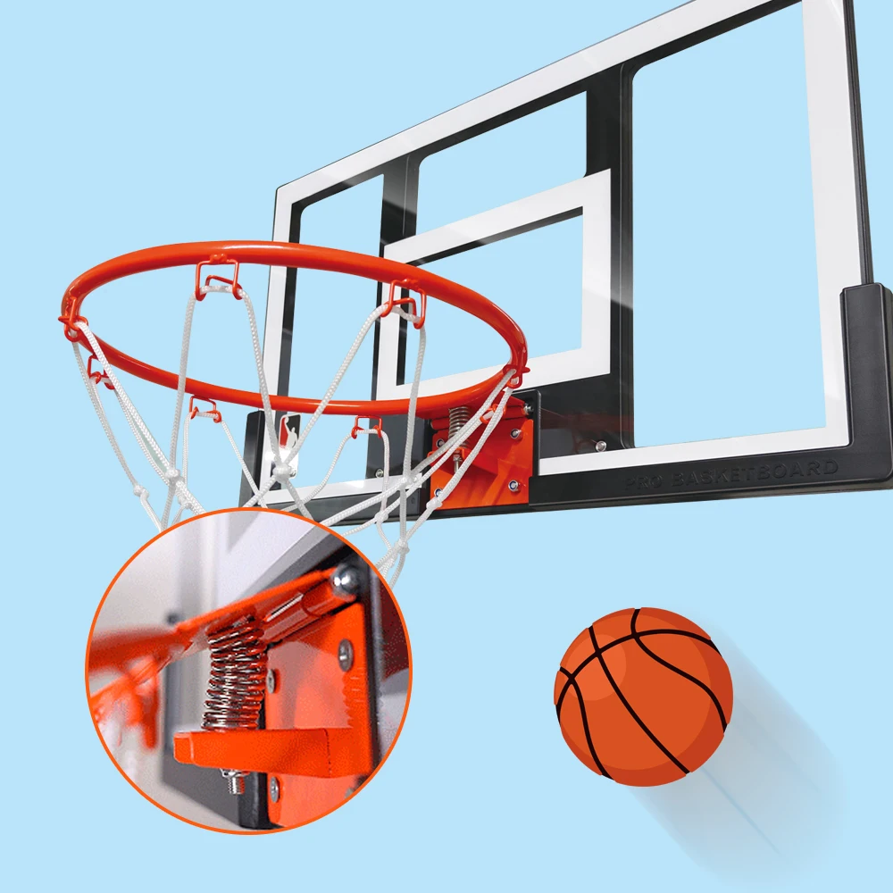 

Professional Basketball Training Equipment Aluminum Alloy Reinforced Suspension Frame Movable Arm Lift Transparent Board 2025