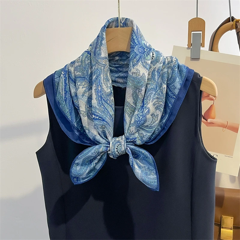

Ladies Silk Scarf 68 cm Strap Square Fashion Floral Print Pattern Small Scarf Neck Decoration Scarf