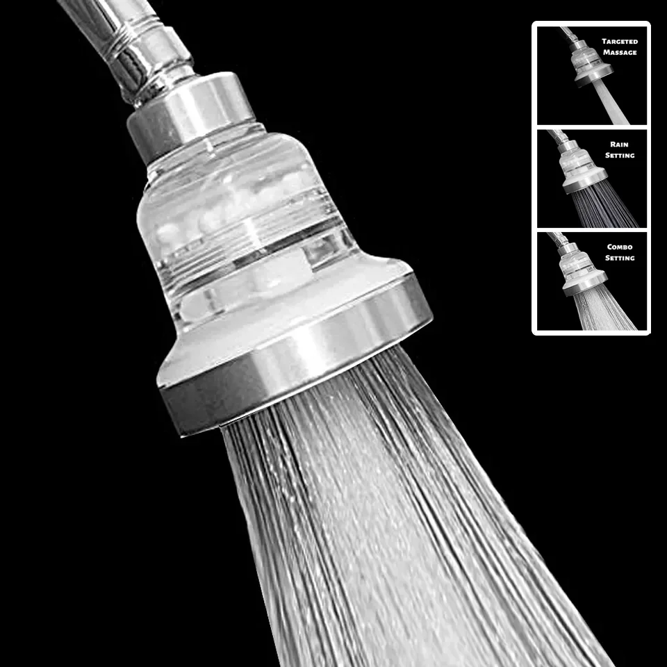 Wall Mount Rainfall Showerhead 3 Modes Adjustable Water Saving High Pressure Ceiling Shower Head Chlorine Fluoride Water Filter