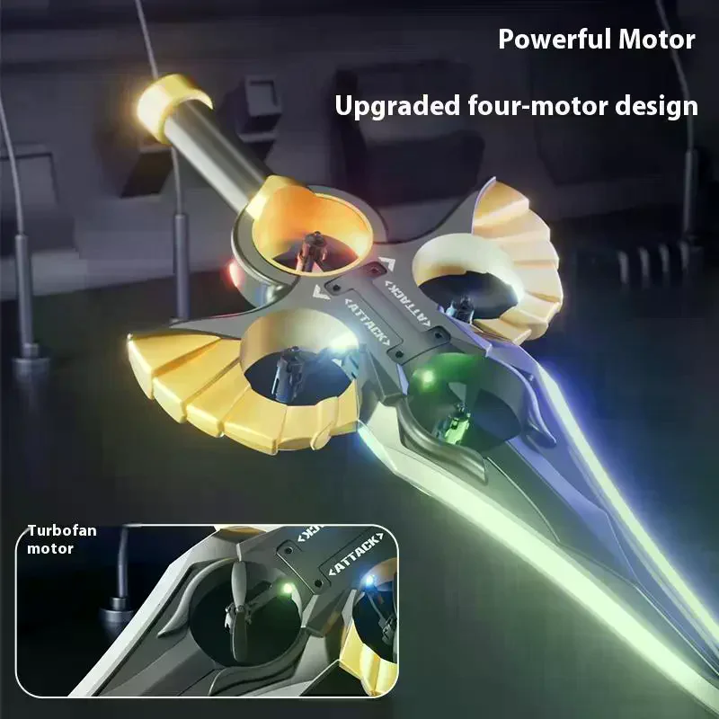 Coffret cadeau avion cascadeur RC pour garçons, épée volante à 4 axes avec Modes d'onde/contrôleur, lumières clignotantes et 360 °   Stunt Flip
