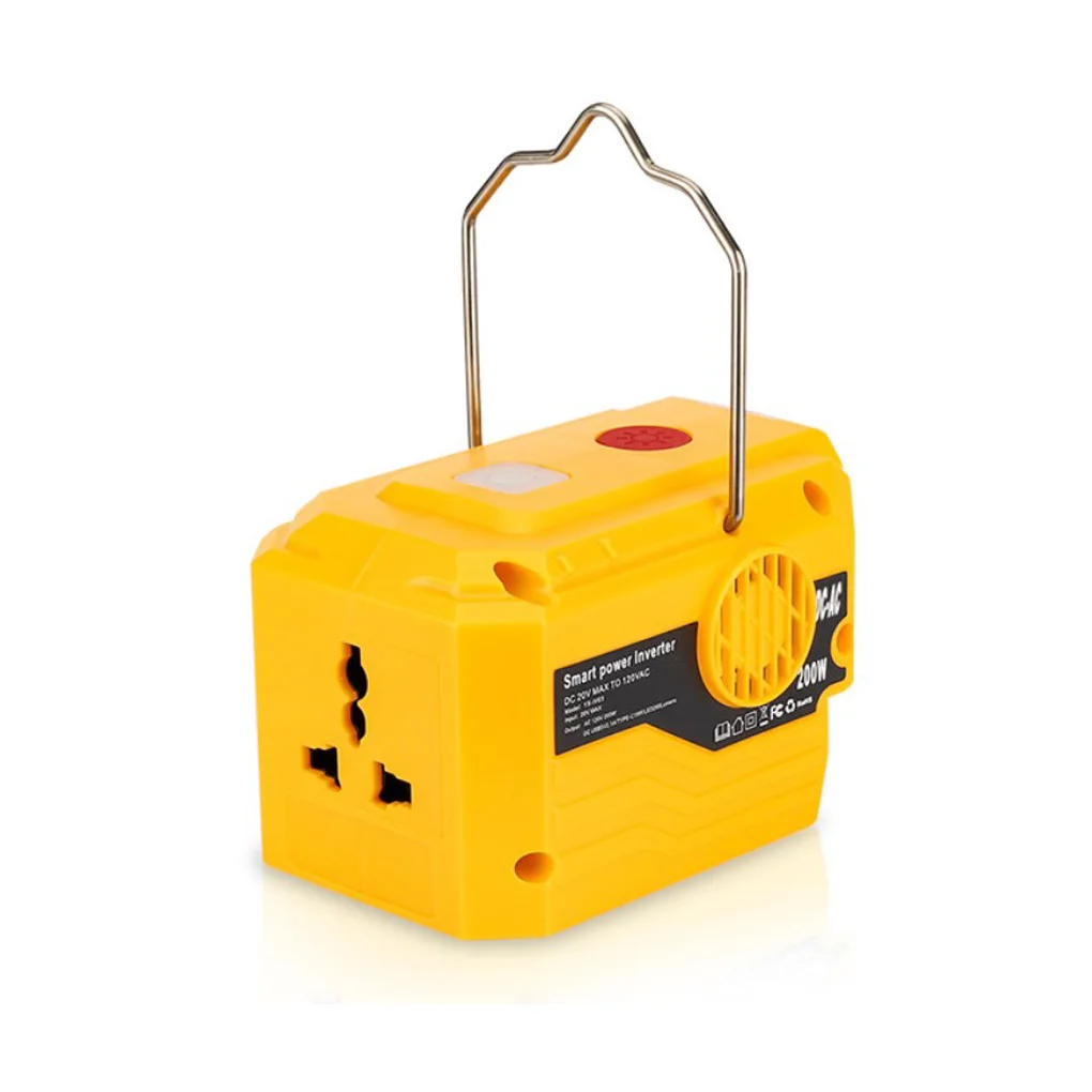 Generatore inverter di potenza da 200 W facile da usare, compatibile con batterie Dewalt e bosch, sicuro ed efficiente