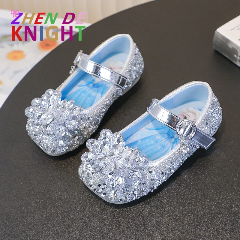 

Baby Child Silver Sequins Ballet Flat Princess Shoes Luxury Purple Crystal Shoes Kids Girls Bling Blue Rhinestone Mary Janes