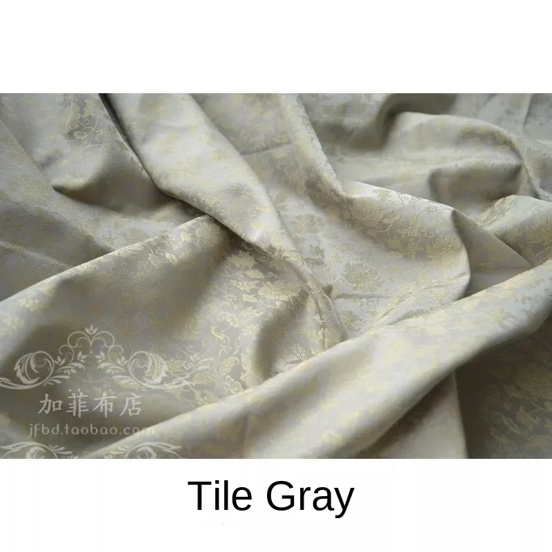 Antique Fragrance Silk Jacquard Fabric Hanfu Decorative Cloth Pure Polyester Material DIY Apparel Sewing Wholesale Per Meter