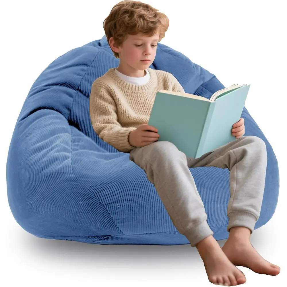 

3T Memory oam Bean Bag Chairs or Teens or Kids with illing Bean Bag Soa with Handle Super Sot Corduroy abric Lazy Soa 3 oot Blue