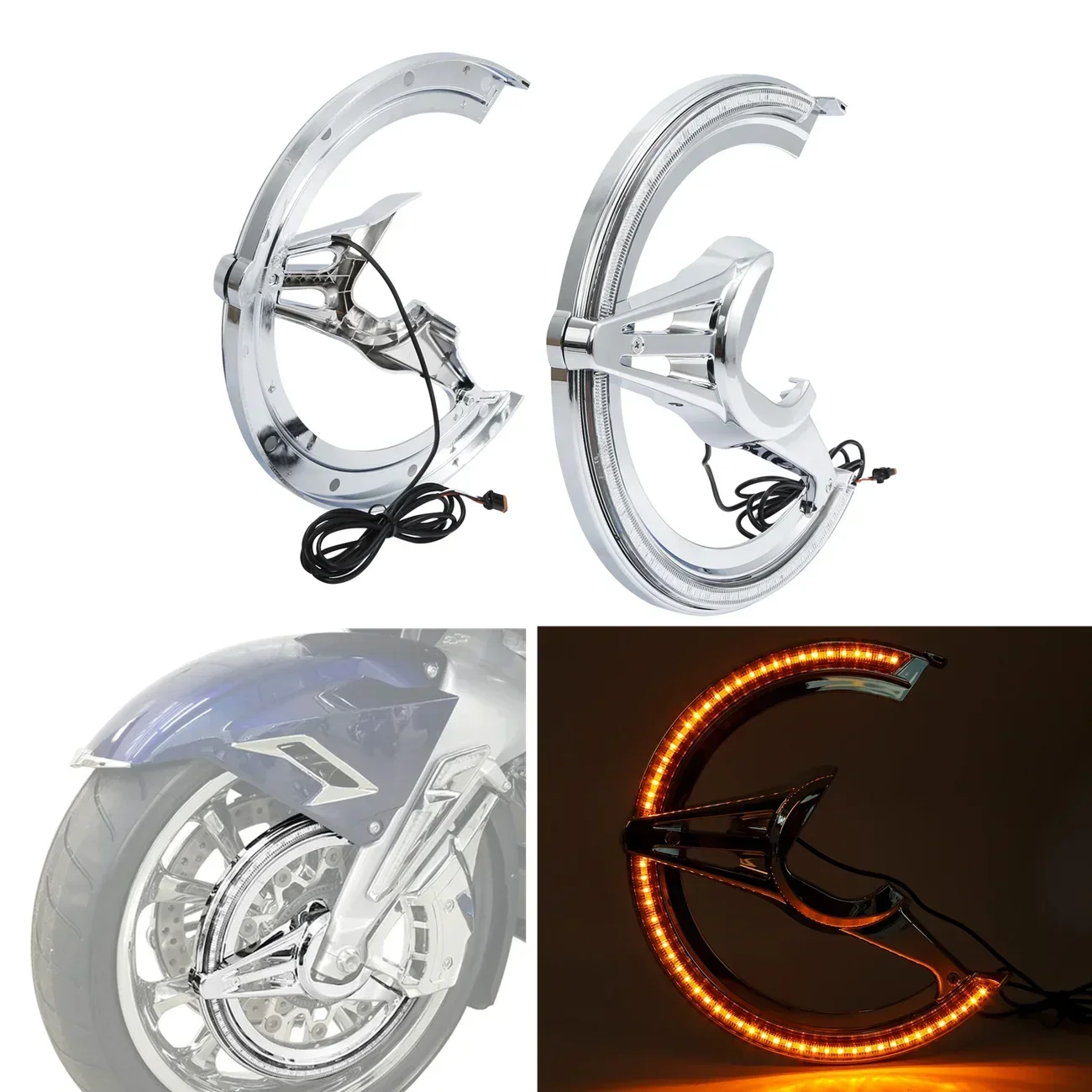 For Honda Gold Wing 1800 GL1800 2018-2022 2020 Moto Parts Acsessories Brake Rotor Covers W/ LED Light