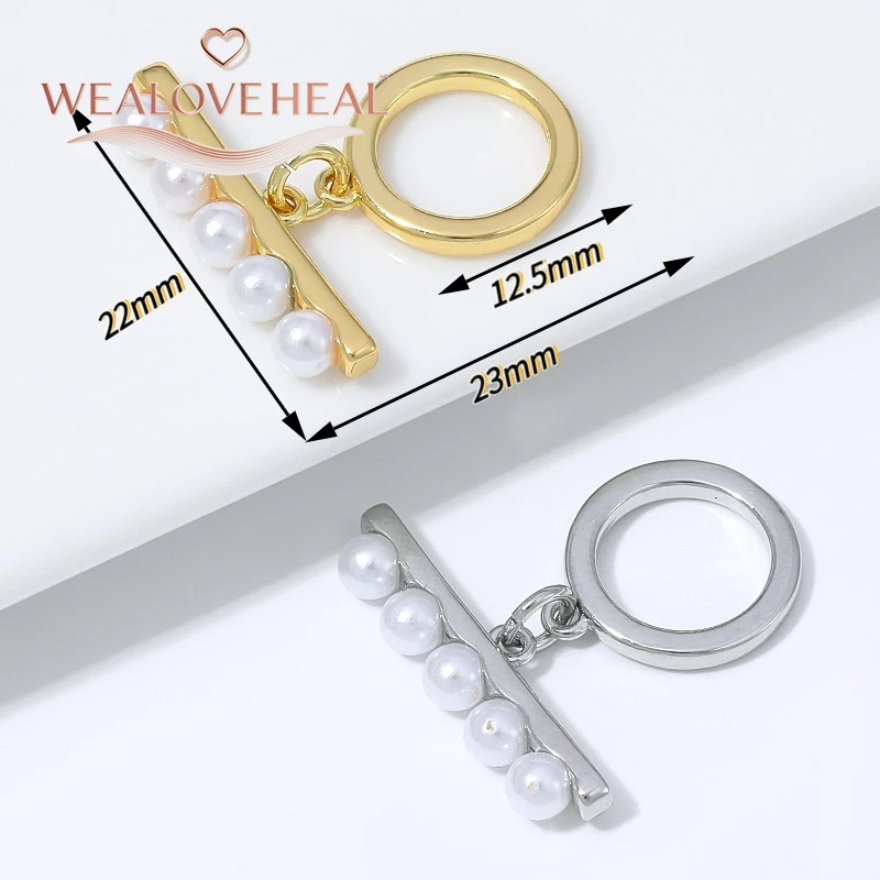 18K vergoldeter Messing-OT-Knebelverschluss mit ABS-Imitationsperle für DIY-Armband-, Halsketten- und Schmuckherstellungszubehör. – Detail 16
