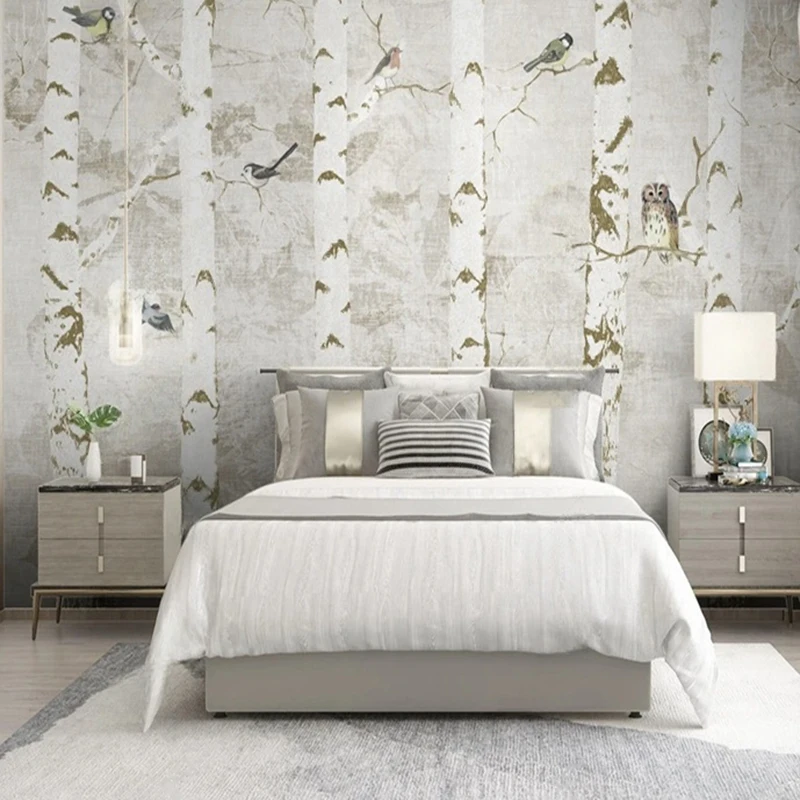 Nordic plant Tree trunk Branch Vine Pattern Wallpaper Mural for Living TV Background Entryway Room Tea Room Wall Art Decor