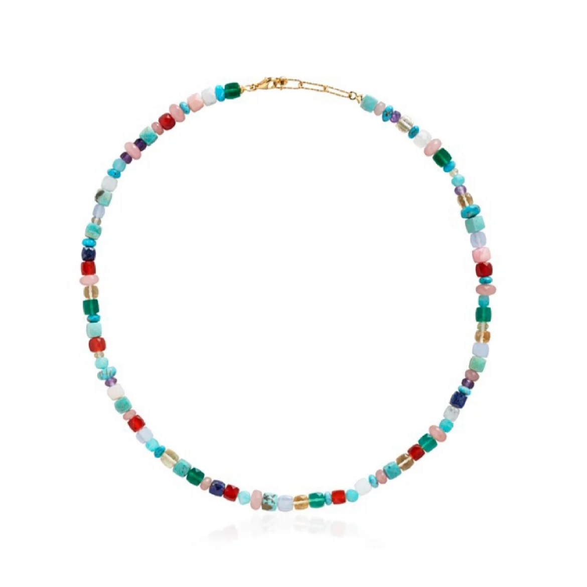 

l Color Gemstone Beaded Nelace Choker Chain Layering INS Summer Vaion Sle Faion Jewelry Monica Vin Silver ...