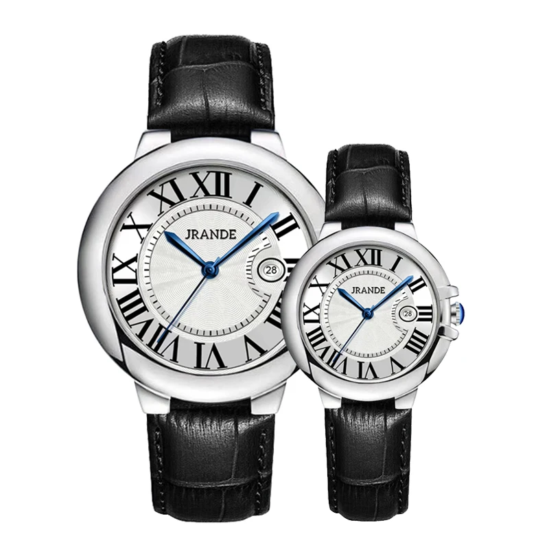 Luxury Brand Couple Watches Valentine Day Watch Set  Waterproof Round Roman Dial Men and Women Wristwatch Couples Gifts